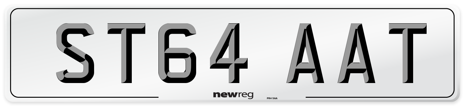 ST64 AAT Number Plate from New Reg